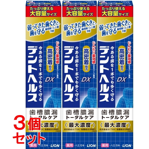 《セット販売》 ライオン デントヘルス 薬用ハミガキDX (115g)×3個セット 歯周病 虫歯 口臭予防 【医薬部外品】