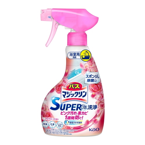 花王 バスマジックリン スーパー泡洗浄 アロマローズの香り 本体 (350mL) 浴室用合成洗剤 SUPER泡洗浄