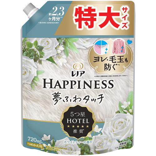 P&G レノアハピネス 夢ふわタッチ ホワイトティーの香り つめかえ用 特大サイズ (720mL) 詰め替え用 柔軟剤 柔軟仕上げ剤 【P&G】