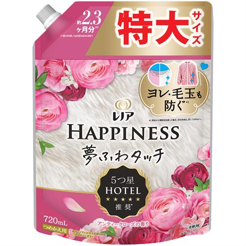 P&G レノアハピネス 夢ふわタッチ アンティークローズの香り つめかえ用 特大サイズ (720mL) 詰め替え用 柔軟剤 柔軟仕上げ剤 【P&G】
