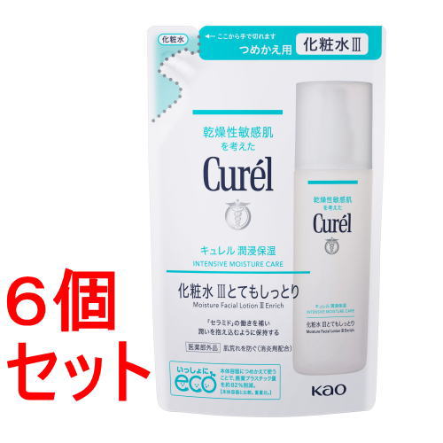 《セット販売》 花王 キュレル　潤浸保湿　化粧水　Ⅲとてもしっとり　つめかえ用×6セット 詰め替え用 (130mL)【医薬部外品】