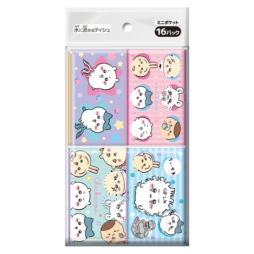 ちいかわ　ミニポケットティシュ　16枚(8組)×16袋