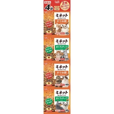 スマック ミネット　食べ比べ　まぐろチップ&かつお節添え160g(40g×4袋)