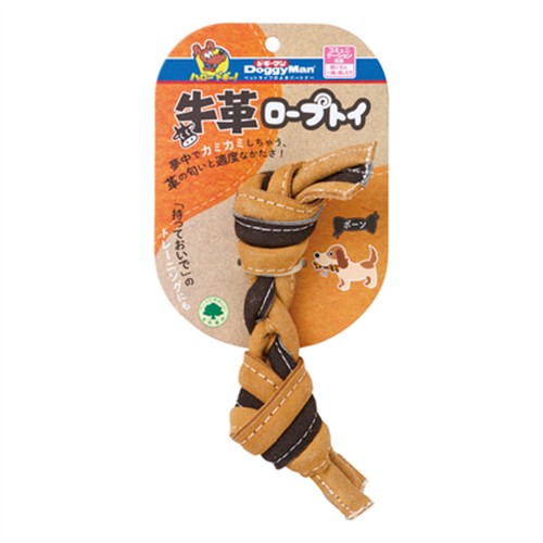 ドギーマンハヤシ ドギーマン　牛革ロープトイ　ボーン1個