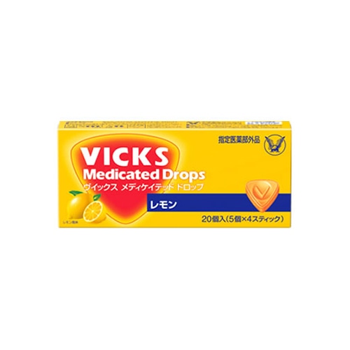 大正製薬 ヴイックス メディケイテッド ドロップ レモン (20個入) VICKS のど飴 【指定医薬部外品】