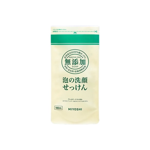 ミヨシ 無添加 泡の洗顔せっけん リフィル つめかえ用 (180mL) 詰め替え用