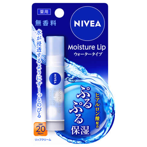 花王 ニベア モイスチャーリップ ウォータータイプ 無香料 (3.5g) SPF20 PA++ リップクリーム　【医薬部外品】