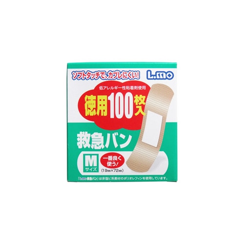 エルモ 救急バン 徳用 Mサイズ (100枚) 絆創膏　【一般医療機器】