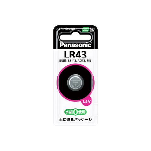 パナソニック　アルカリボタン電池　LR43P　(1個)　マイクロ電池