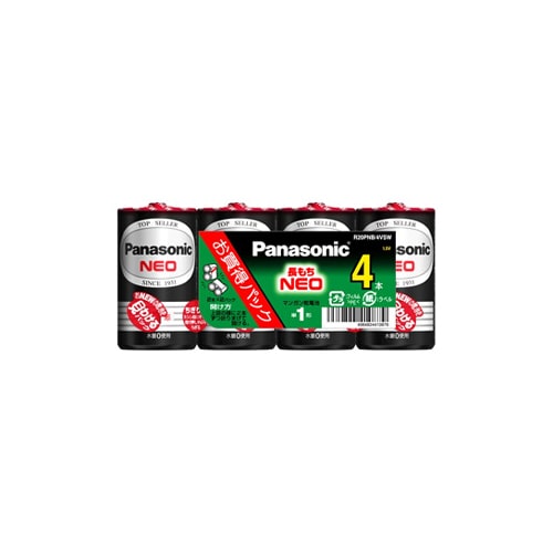 パナソニック　マンガン乾電池　ネオ　黒　単1形　R20PNB/4VSW　(4本)