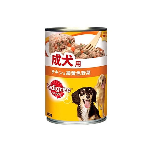 ペディグリー 成犬用 チキン&緑黄色野菜 ウェットフード 缶 (400g)