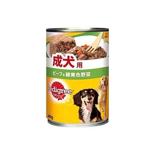 ペディグリー 成犬用 ビーフ&緑黄色野菜 ウェットフード 缶 (400g)