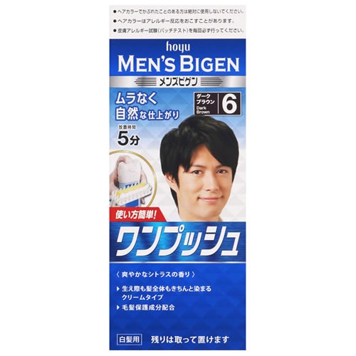 ホーユー メンズビゲン ワンプッシュ 6 ダークブラウン (1個) 男性用 白髪用 ヘアカラー 【医薬部外品】