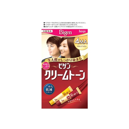 ホーユー ビゲン クリームトーン 部分染め クリームタイプ 【4MA 赤みを抑えた色】 白髪染め