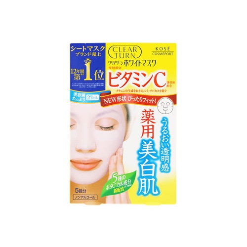 コーセー クリアターン ホワイトマスク ビタミンC (5回分) 薬用 美容液 シートマスク 【医薬部外品】