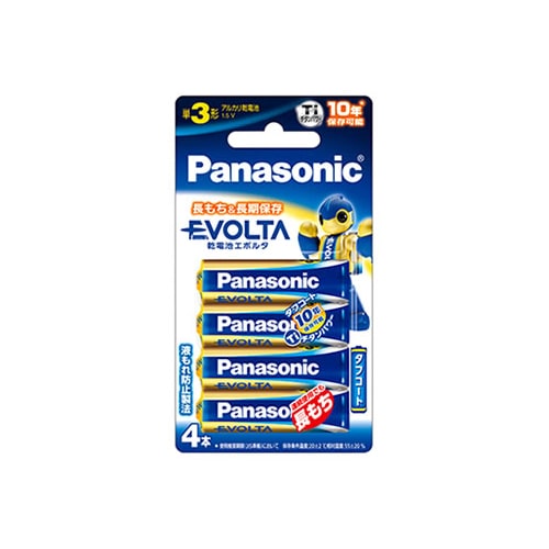 パナソニック　アルカリ乾電池　EVOLTA　エボルタ　単3形　LR6EJ/4B　(4本パック)