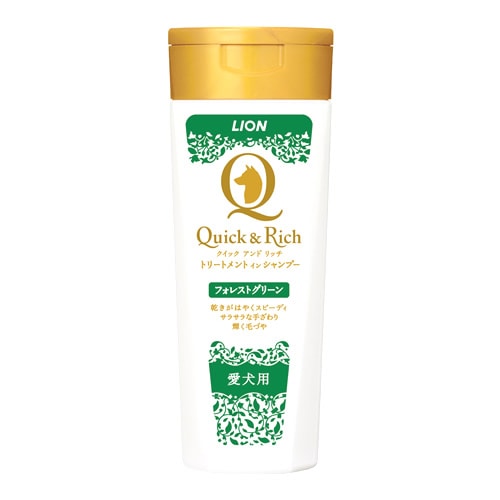 ライオンペット クイック&リッチ トリートメントインシャンプー 愛犬用 フォレストグリーン (200mL) 犬用シャンプー