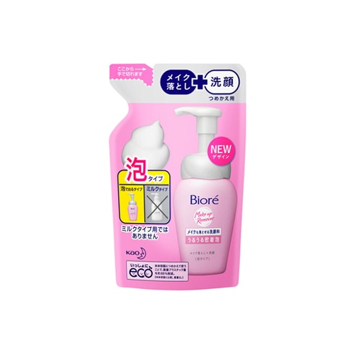 花王 ビオレ メイクも落とせる洗顔料 うるうる密着泡 つめかえ用 (140mL) 詰め替え用 洗顔フォーム メイク落とし