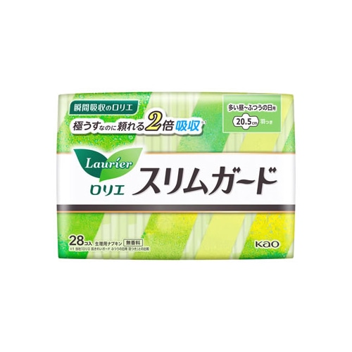花王 ロリエ スリムガード 多い昼-ふつうの日用 羽つき (28個) 20.5cm 生理ナプキン 【医薬部外品】