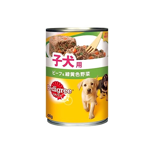 ペディグリー 子犬用 発育サポート 【旨みビーフ&緑黄色野菜】 ウェットフード 缶 (400g)