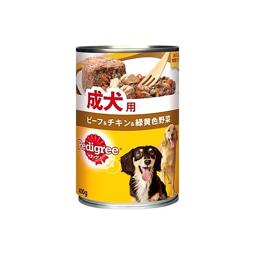 ペディグリー 成犬用 元気な毎日サポート 【旨みビーフ&チキン&緑黄色野菜】 ウェットフード 缶 (400g)