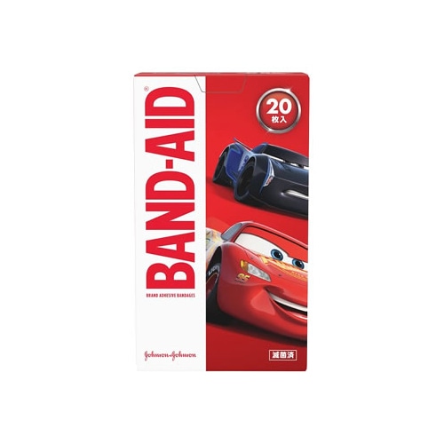 ジョソンエンドジョンソン バンドエイド 救急絆創膏 ディズニーのなかまたち カーズ こどもサイズ 防水タイプ (20枚入) Disney　【一般医療機器】