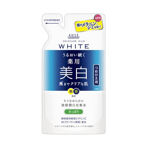 コーセーコスメポート　モイスチュアマイルド　ホワイト　ローションL　さっぱり　美白化粧水　つめかえ用　(160ml)　詰め替え用　【医薬部外品】