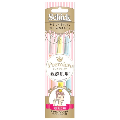 シック プレミア 敏感肌用 Lディスポ (3本入) 顔そり用 マイクロガード付 カミソリ