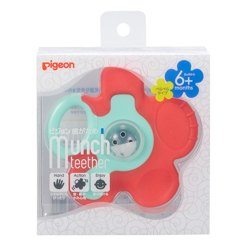 ピジョン 歯がため 6ヵ月から ぺらぺら キャロットフラワー (1個) Munch teether おしゃぶり