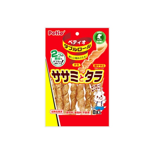 ペティオ ダブルロール ササミとタラ (8本入) 全犬種 間食用