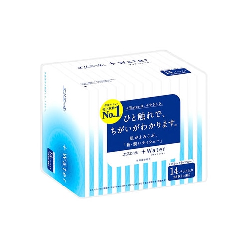 エリエール プラスウォーター +Water ポケット (14組(28枚)×14パック)