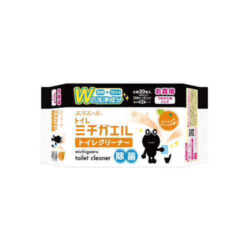 エリエール ミチガエル トイレクリーナー つめかえ用 (20枚) 詰め替え用 除菌 オレンジの香り