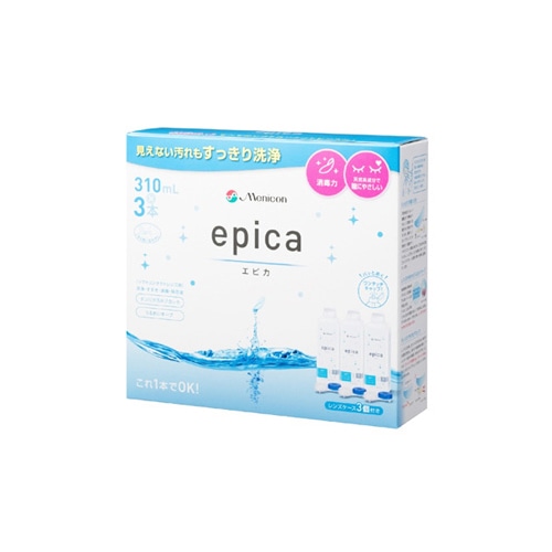 メニコン　エピカ　ソフトコンタクトレンズ用　洗浄・すすぎ・消毒・保存液　(310mL×3本)　【医薬部外品】