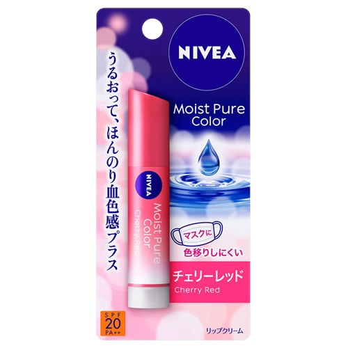 花王 ニベア モイストピュアカラーリップ チェリーレッド (3.5g) SPF20 PA++ リップクリーム