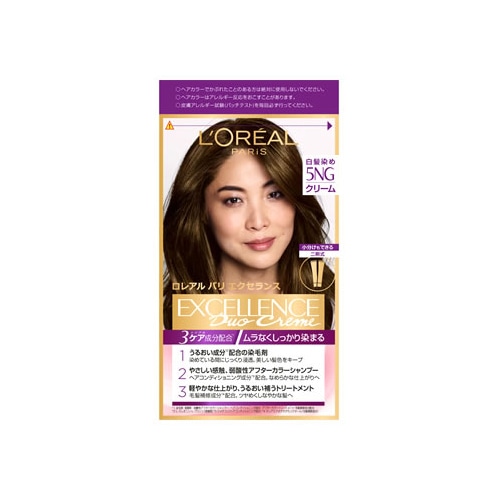 ロレアル パリ エクセランス R クリームタイプ 5NG 緑がかった栗色 (1セット) 白髪染め　【医薬部外品】