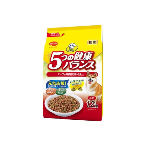日本ペットフード ビタワン 5つの健康バランス ビーフ味・野菜入り 小粒 (1.2kg) 国産 ドッグフード