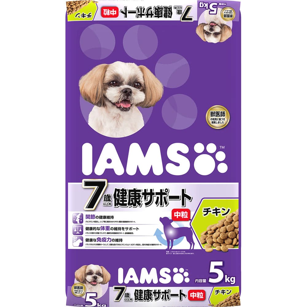 マースジャパン アイムス 7歳以上用 健康サポート チキン 中粒 (5kg) ドッグフード