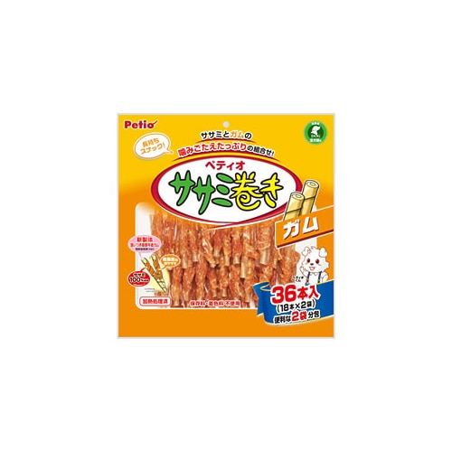 ヤマヒサ　ペティオ　ササミ巻きガム　(36本入)　全犬種　間食用