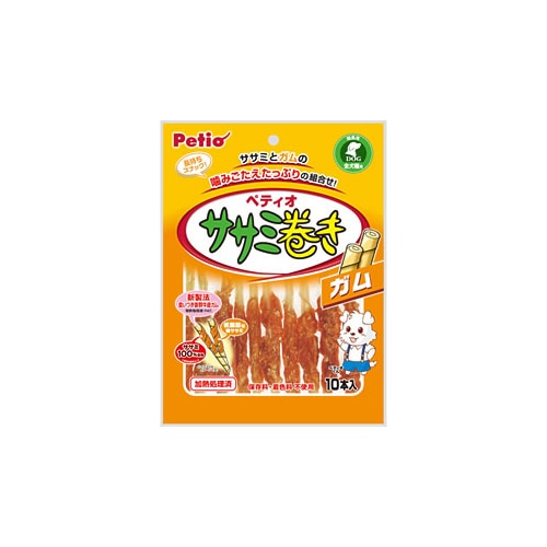 ヤマヒサ ペティオ ササミ巻きガム (10本入) 全犬種 間食用