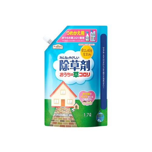 アース製薬 アースガーデン みんなにやさしい除草剤 おうちの草コロリ つめかえ用 (1700mL) 詰め替え用