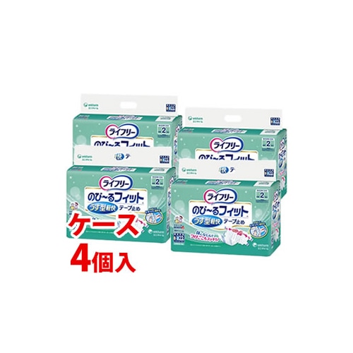 《ケース》　ユニチャーム　ライフリー　のびーるフィット　うす型軽快テープ止め　S-Mサイズ　(22枚)×4個　【医療費控除対象品】