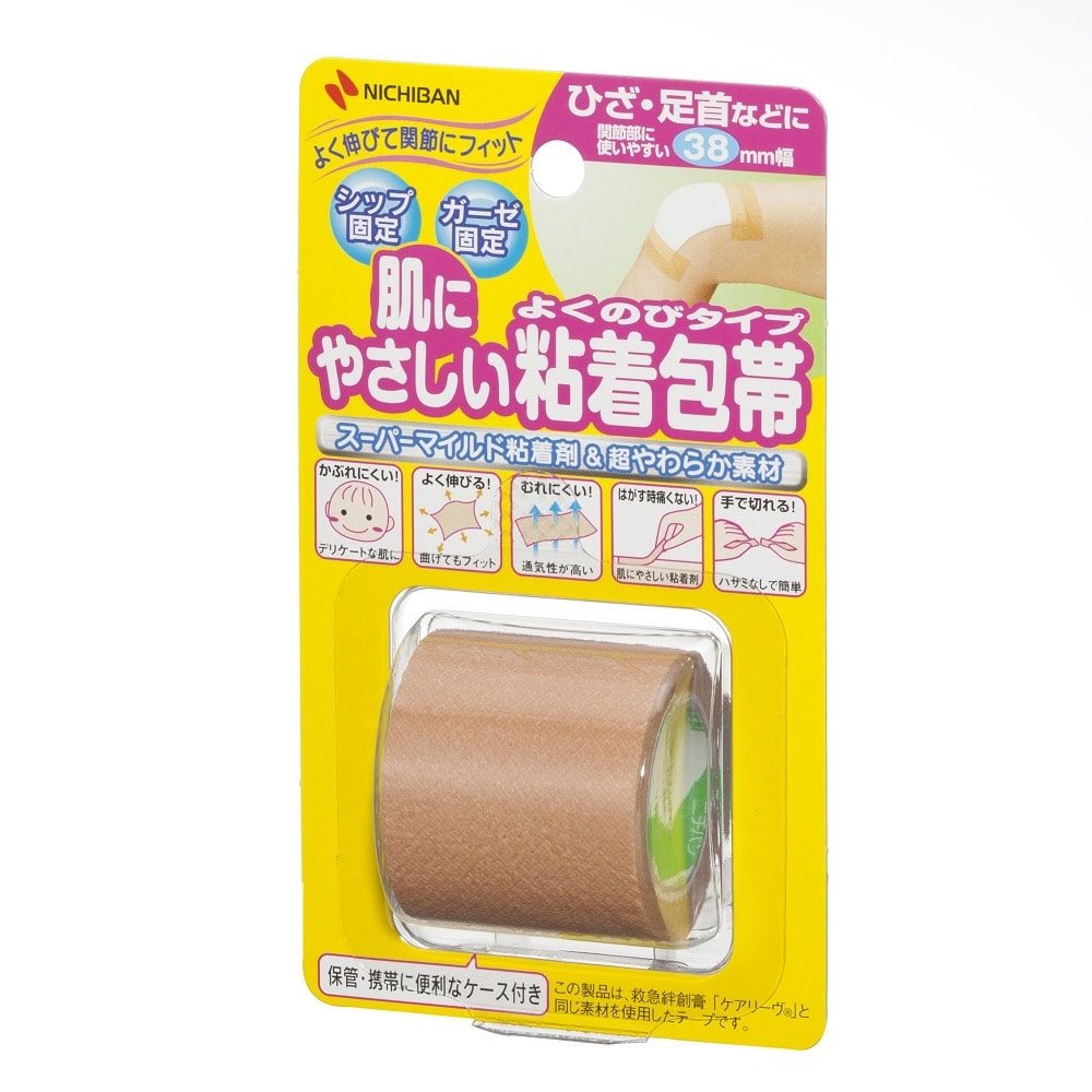 ニチバン 肌にやさしい 粘着包帯 よくのびタイプ NHB38 幅38mm (1個)