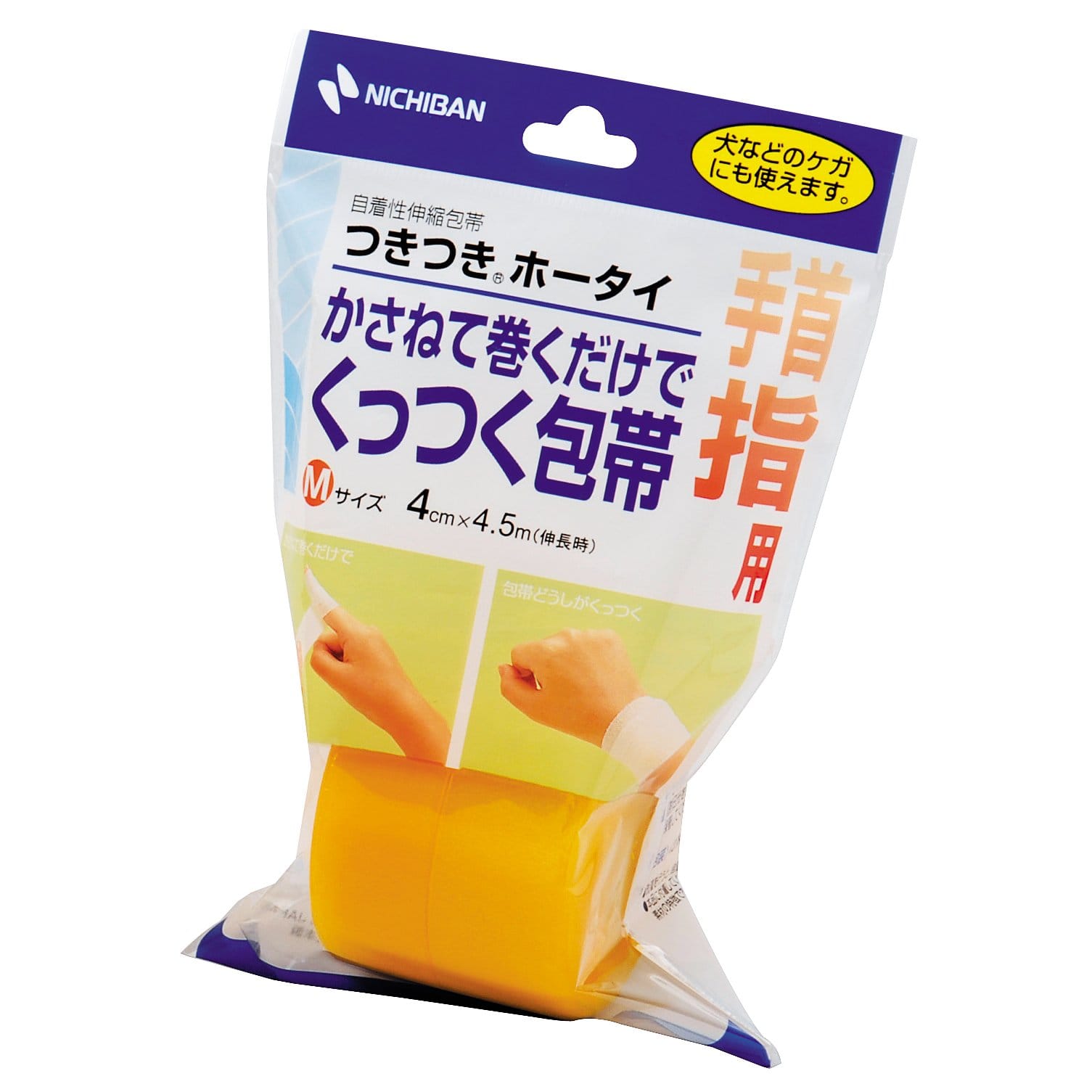 ニチバン つきつきホータイ Mサイズ THM 4cm×4.5m (1個) 粘着包帯 手首・指用