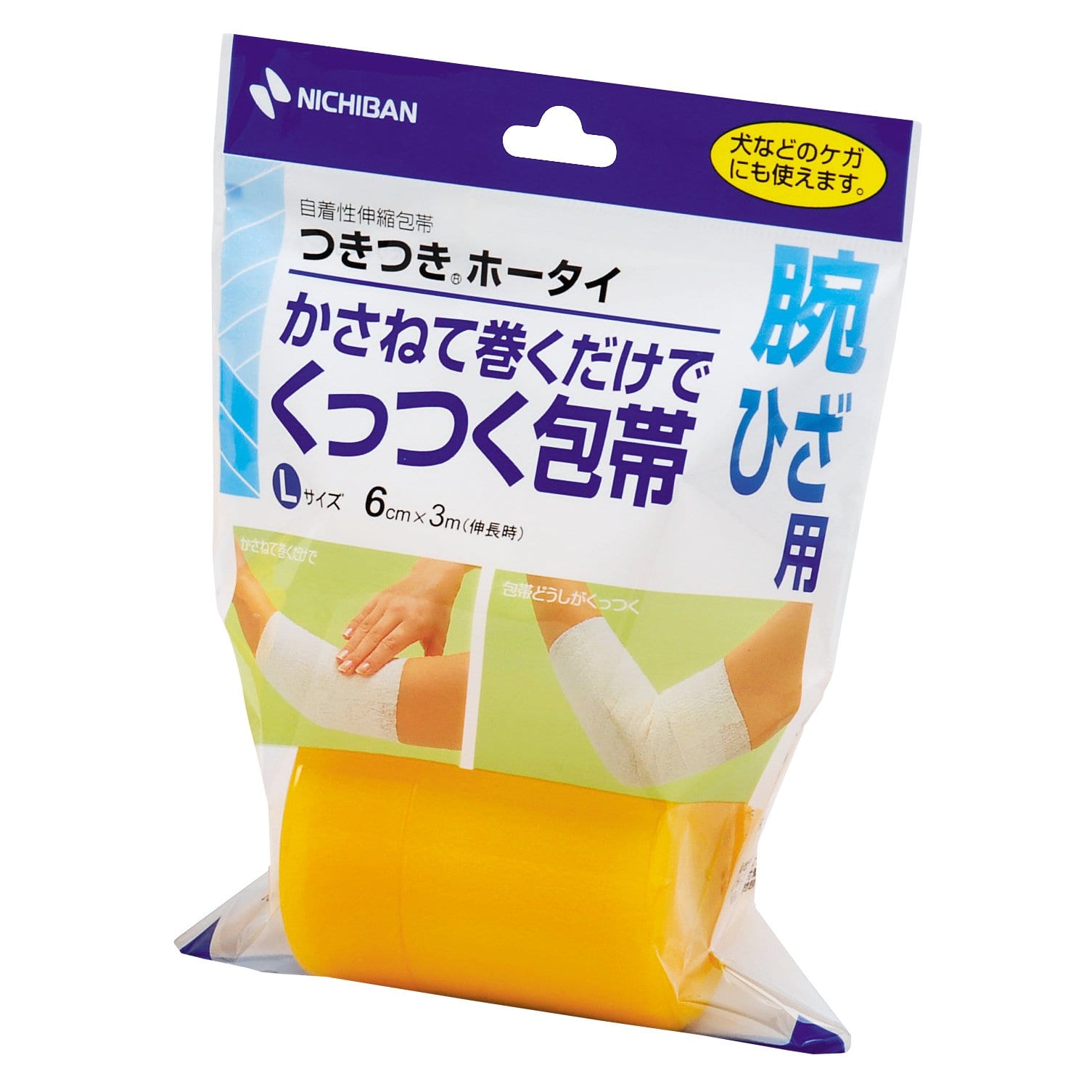 ニチバン つきつきホータイ Lサイズ THL 6cm×3m (1個) 粘着包帯 腕・ひざ用