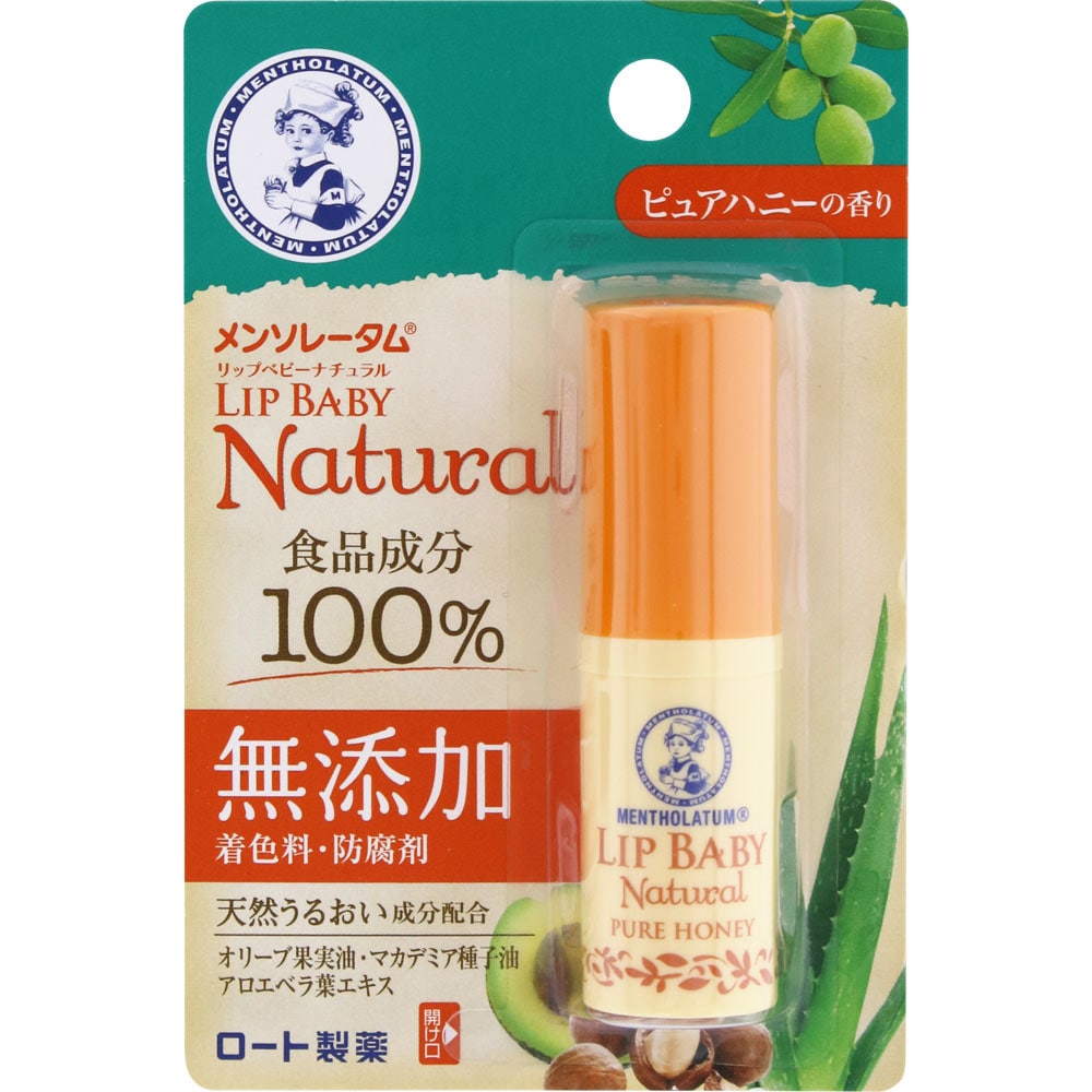 ロート製薬 メンソレータム リップベビーナチュラル ピュアハニーの香り (4g) リップクリーム