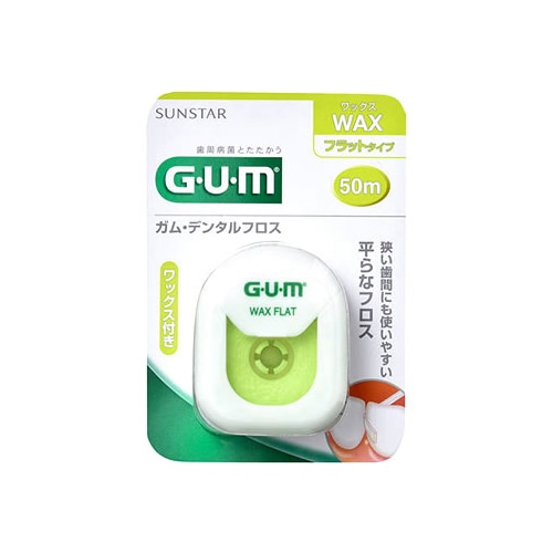 サンスター ガム GUM デンタルフロス ワックス フラットタイプ (50m)