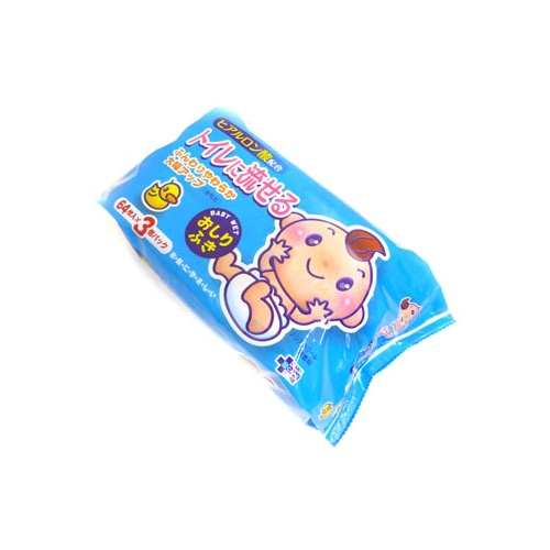 ティーエイチティー プラスケア ヒアルロン酸 トイレに流せるおしりふき (64枚×3個パック) おしりふき