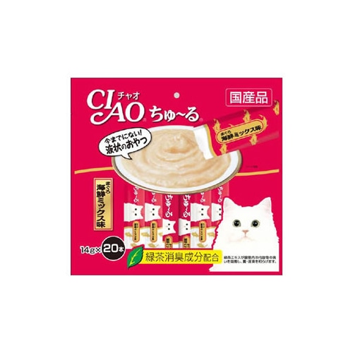いなばペットフード CIAO チャオ ちゅ~る まぐろ海鮮ミックス味 (20本)