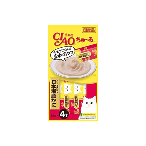 いなばペットフード　CIAO　チャオ　ちゅ～る　とりささみ＆日本海産かに　(14g×4本)