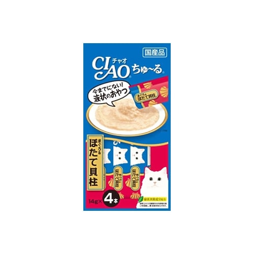 いなばペットフード CIAO チャオ ちゅ~る まぐろ&ほたて貝柱 (14g×4本)